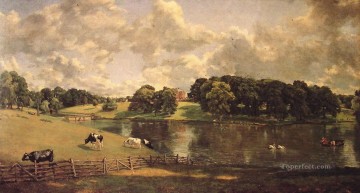 ブルック川の流れ Painting - ウィブンホー公園 ロマンチックな風景 ジョン・コンスタブルの小川